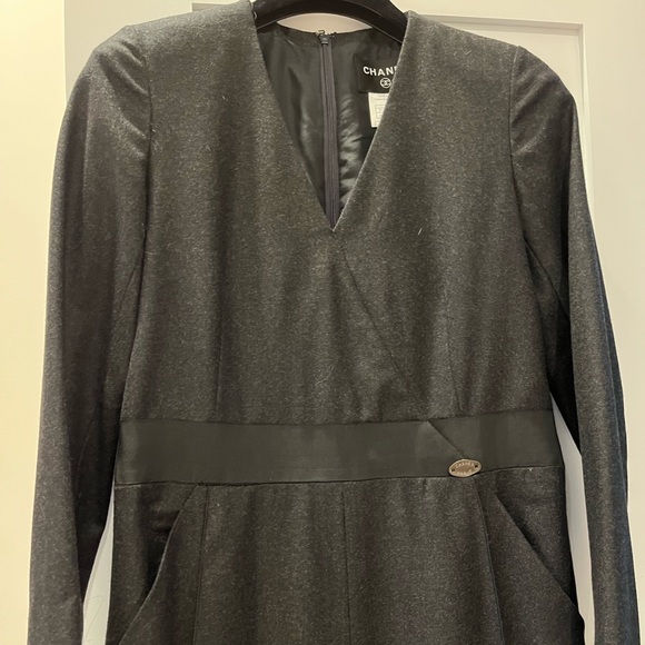 Chanel Wool Grey Dress GORGEOUS SZ 36 XS-S - Picture 1 of 6